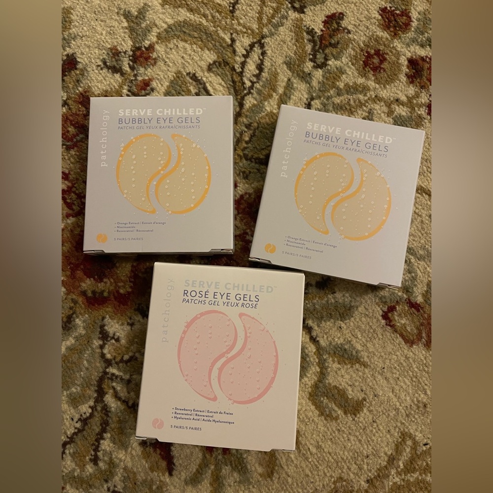(Pack of 3) Patchology Serve Chilled Bubbly Eye Gels and Rose Eye Gels